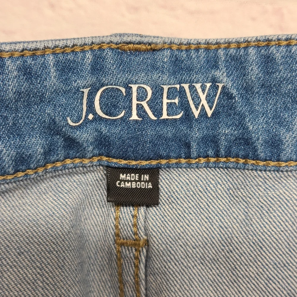 J.Crew 96 Denim Trouser Wide Leg High Rise Patch Pocket Blue Jeans 30‎